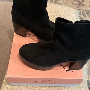Black suede ankle boots